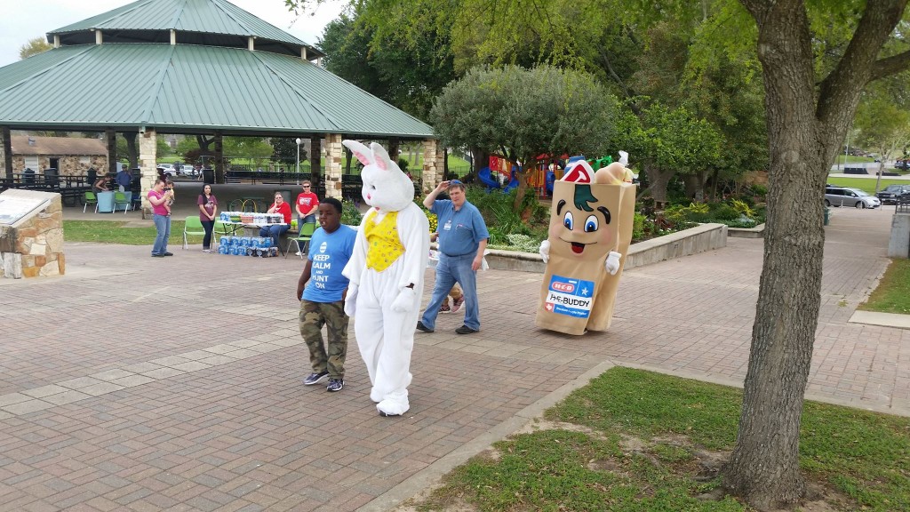 The Easter Bunny and HEBuddy were both on site for pictures.