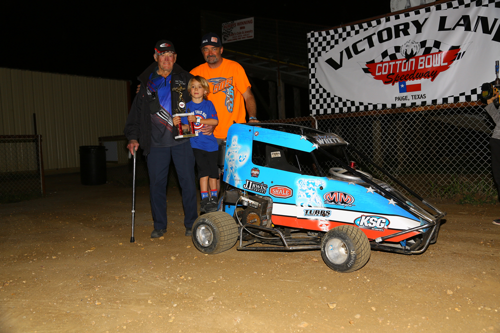 #1 Jaxon White with his dad Keith White and grandfather Bill White. Lots of great talent in this photo!