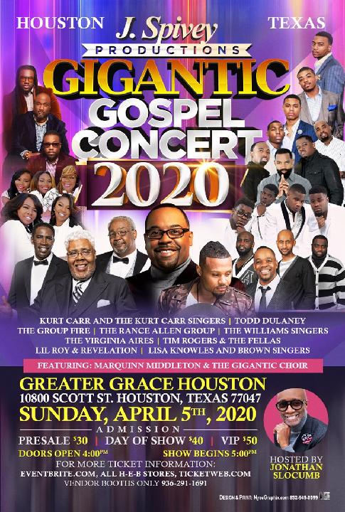 CANCELLED – J. Spivey Productions Gigantic Gospel Concert 2020 – KTEX 106.1