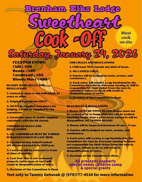 sweetheart cook off jan 24