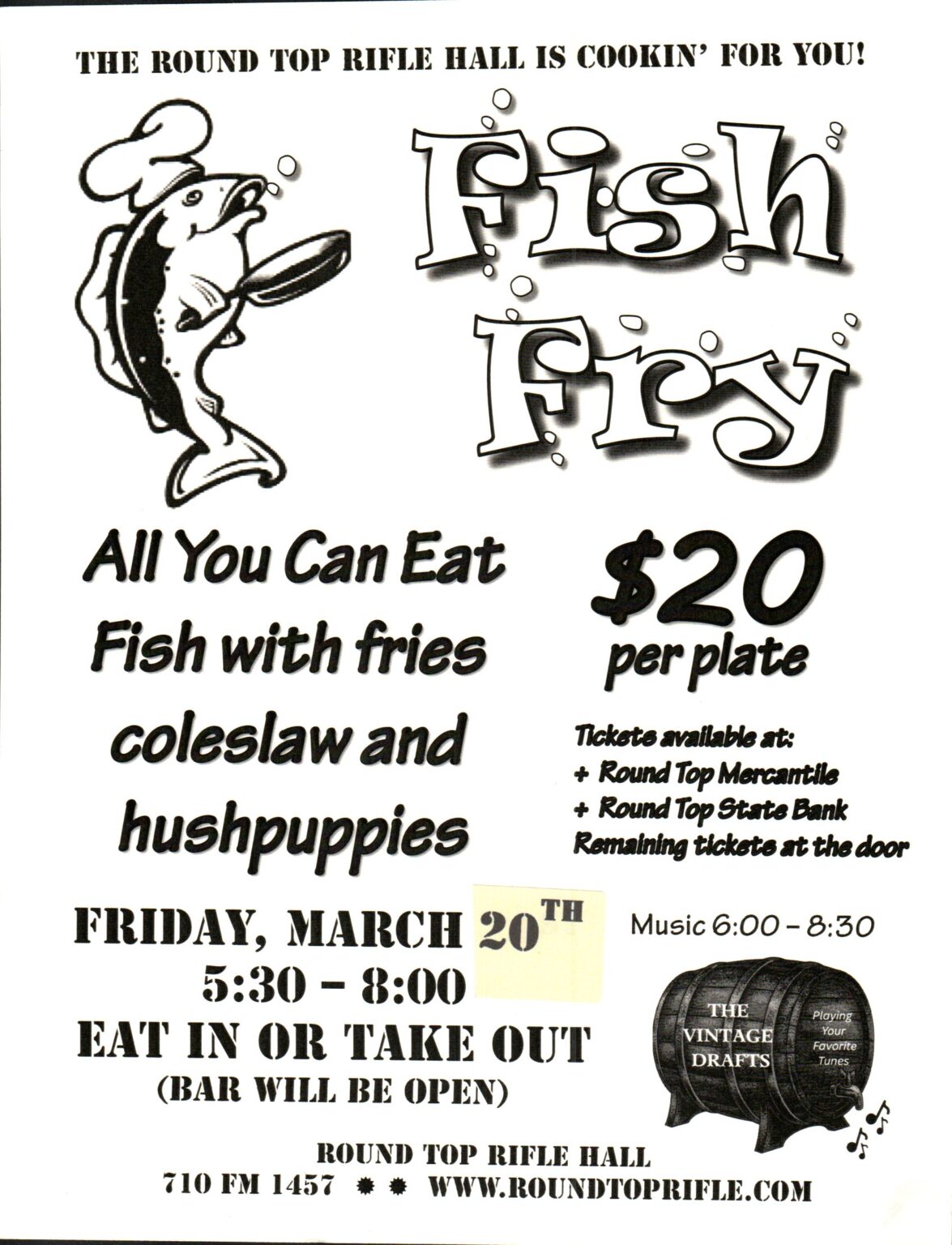 Fish Hall Rd The Round Top Rifle Hall Fish Fry Fundraiser – KTEX 106.1