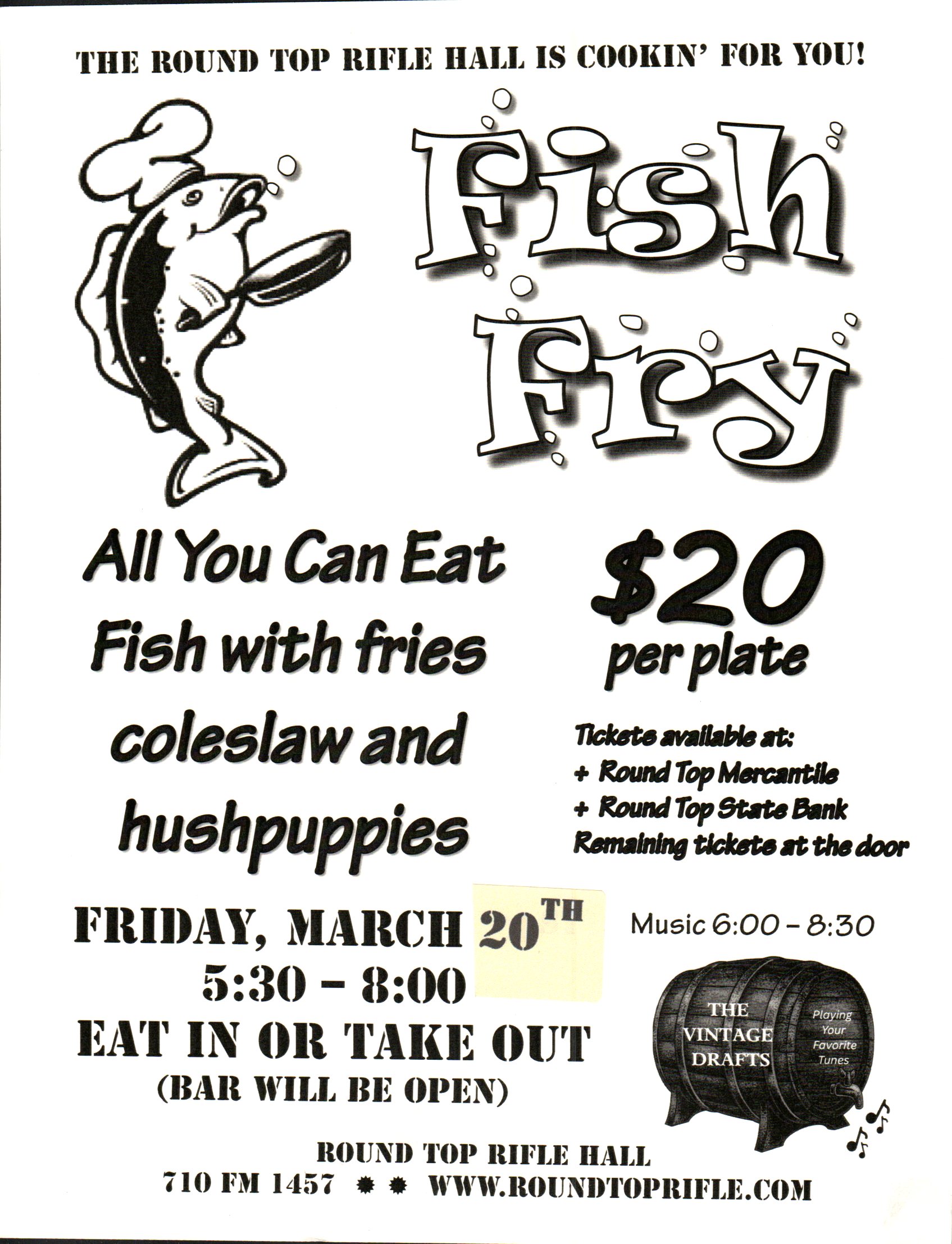 Fish Fry Poster 2026 round top hall