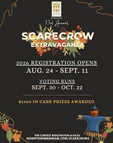 2026 BRENHAM MAINSTREET SCARECROW EXTRAVAGANZA